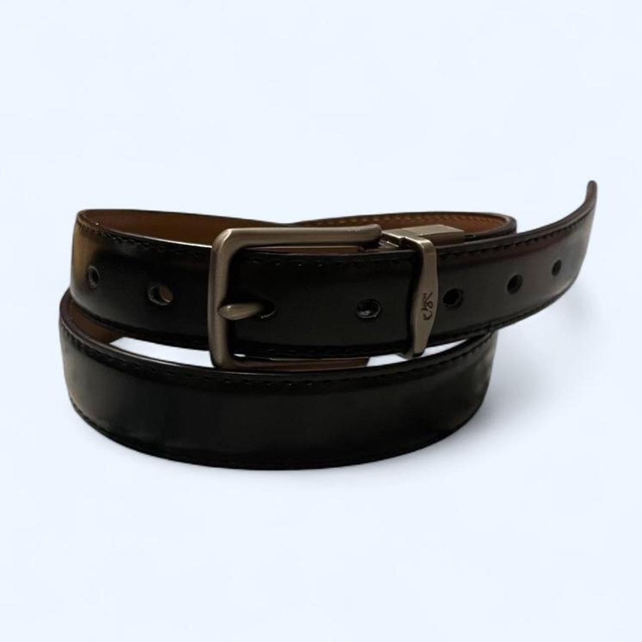 Black Leather Belt With Silver Buckle By Kemisant